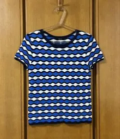TABASA 半袖ニットトップス チェック柄のサムネイル