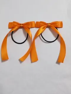 303 たれ付きヘアゴム　オレンジ