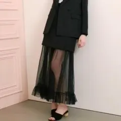 レースレイヤードスリットジャケット+ チュールボリュームスカート