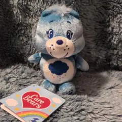 ケアベア　シャイニーベロアマスコット　ぬいぐるみ　ブルー