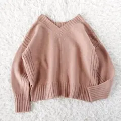 エフバイロッソ　ゆったりハミルトンラムズウール2WAYニット　ピンク