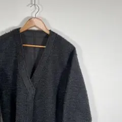 セレクトモカ 美品 ボアカーディガン チャコールグレー ショート丈 フリーサイズ