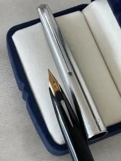 シルバー ブラック ツートンカラー platinum 万年筆18k WG 細字 - メルカリ