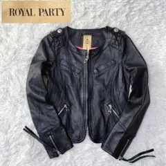 【新品未使用】 ROYAL PARTY ラムレザージャケット ノーカラー 黒