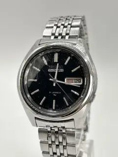 SEIKO5ACTUS 自動巻 7019-8010 文字盤ブラック デイデイト - メルカリ