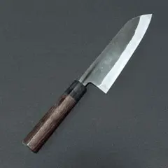 包丁 仙助 三徳包丁 青二鋼 黒打ち 鍛造 紫檀シノギ柄 165mm 45のサムネイル