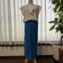 chocol raffine ブルー　ナローマキシスカート
