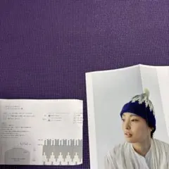 ミクニッツ　編み図のみ　ノルディックのポンポン帽