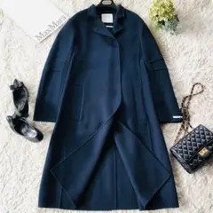 Max mara クチートアマーノ チェック チェスター ロング コート 42
