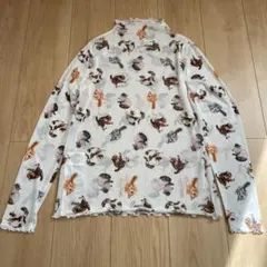 【新品】ScoLar スカラー 猫柄 フリル シアートップス インナー Mサイズのサムネイル