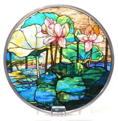 孔雀と牡丹の華の風景 ルイス・C・ティファニー ヴィンテージ ステンドグラス 孔雀と牡丹の華の風景 ルイス・C・ティファニー ヴィンテージ