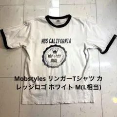 Mobstyles Tシャツ リンガー カレッジロゴ ホワイト Mのサムネイル