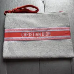 CHRISTIAN DIOR ポーチ ホワイト/オレンジ