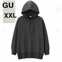 GU 新品タグ付き　フーディニットチュニック　XXL 黒　ニットパーカー