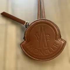 Moncler レザー コインケース キーホルダー ブラウン - メルカリ