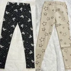 GAPレギンス2枚セット 星柄＆ユニコーン柄 裏起毛あり M/L