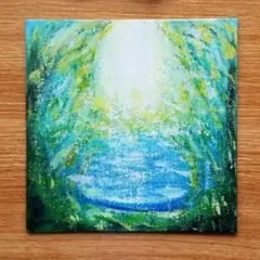 パステル画原画『木々と空』｜額装済み・一点物、抽象画 - メルカリ