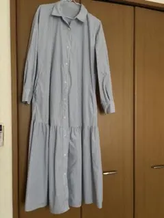 GUストライプ長袖シャツワンピースSサイズ