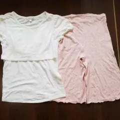 マタニティ　授乳口付き　カットソー　ルームウエア　パジャマ