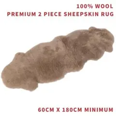 プレミアムシープスキンニュージーランド天然毛皮高級ム一トンフリースウールラグ2匹