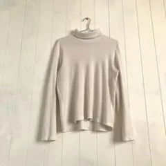 UNIQLO L 白 タートルネック ユニクロ ホワイト ヒートテックフリース