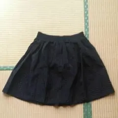 しまむら スカート フレアスカート 黒 格子 ブラック フレア 透け感 チェック