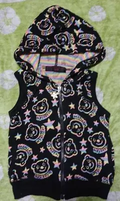 HYSTERIC GLAMOURヒスミニ☆ベア柄パーカーベスト95☆美品