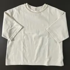 Honeys GLACIER 五分袖 Tシャツ パール装飾 ホワイト