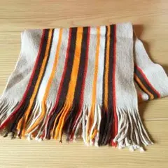 美品！茶系ストライプ マフラー