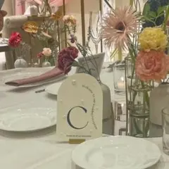 【Ａ〜Ｋ＆スタンド(12個)】パール付き　テーブルナンバー ゲストテーブル