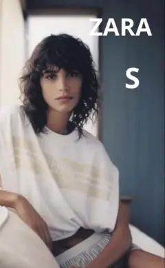 新品未使用☆ ZARA ホワイト クロップドTシャツ S