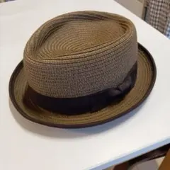 ハット ブラウン 夏　56〜58cm