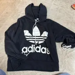 adidas フード付きトレーナー 黒 速達