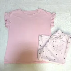 ユニクロ 140 エアリズム パジャマ　ピンク　半袖