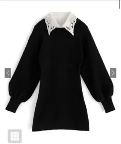 【最終値下げ】GRL レース襟付きニットミニワンピース