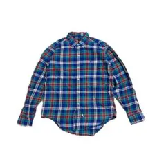 90s POLO RALPH LAUREN ネルシャツ 青 緑 18 BD