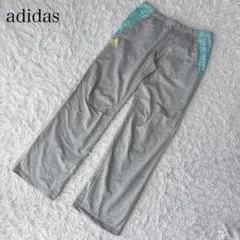 【L】アディダス　スポーツウェア　パンツ　ロゴ入り　グレー　ウエストゴム