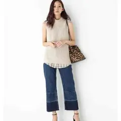 moussyノースリニットベージュ