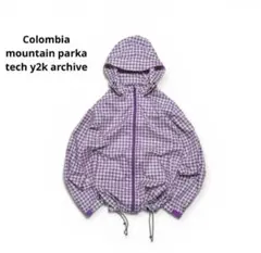 美品 Colombia チェック柄 shell parka ドローコード