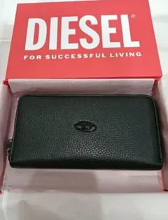 DIESEL ディーゼル ブラック レザー 長財布 Dロゴのサムネイル