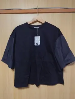 【新品】theory luxe 25SS ブラウスコンビTシャツ M ブラック