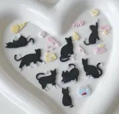 シリコンモールド 猫 ネコ 魚 鈴 毛糸 レジン デコパーツ トレカデコ ネイル