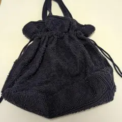 ビーズ刺繍 ダークグレー ショルダーバッグ