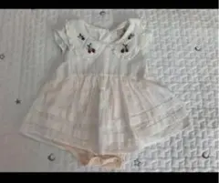 ホワイトロンパース 95cm以下用 フリル付き