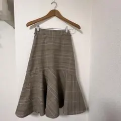 トッコクローゼット グレンチェック　リボン付きマーメイドスカート