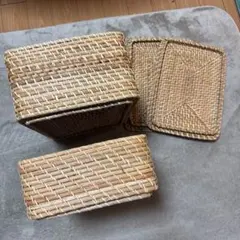 無印♡長方形バスケット♡２個♡蓋付きのサムネイル