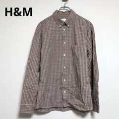 H&M【極美品】シャツ　長袖　チェック　総柄　綿100%【Mサイズ】