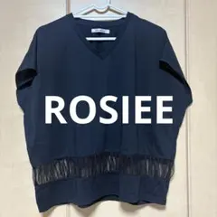 ROSIEE　Vネック チュール切替 半袖カットソー ブラックのサムネイル