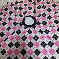 サーキュラースカート ピンク 黒 チェック柄64cm