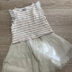 PETIT BATEAU ストライプ ノースリーブ ワンピース 116cm